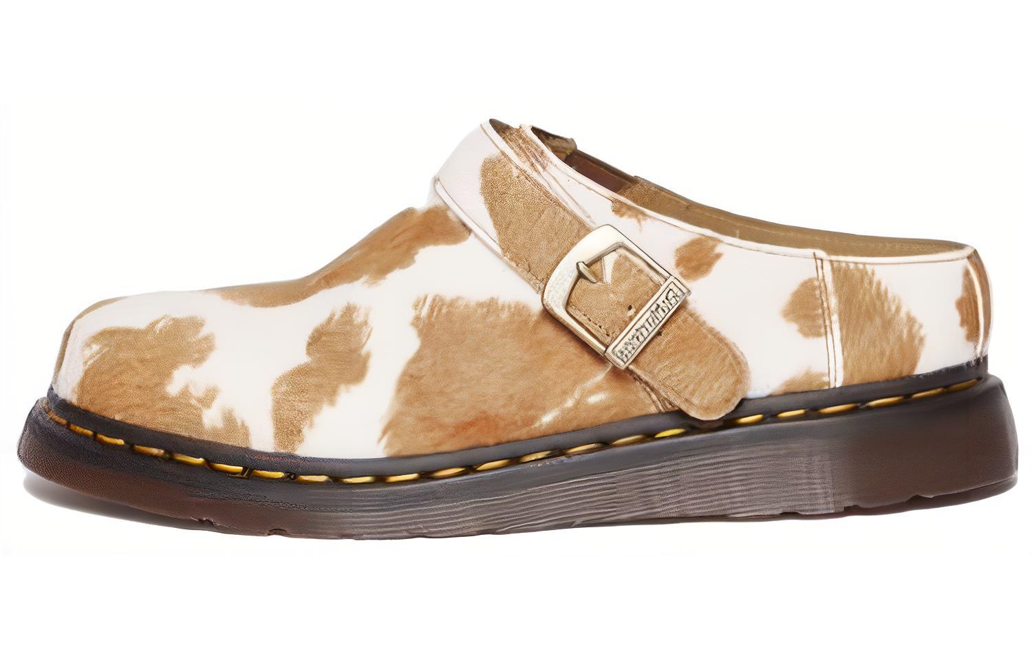 Dr. Martens Leather Round-Toe Slip-On 'Cow Print Hair'