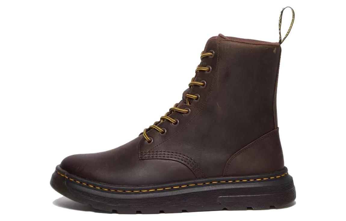 Dr. Martens Leather Round Toe Lace-Up Ankle Boots 'Dark Brown' 31368201