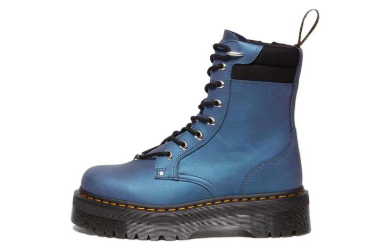 Dr. Martens Leather Round Toe Lace-Up Short Boots 'Dark Blue' 30934436