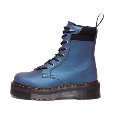 Dr. Martens Leather Round Toe Lace-Up Short Boots 'Dark Blue'
