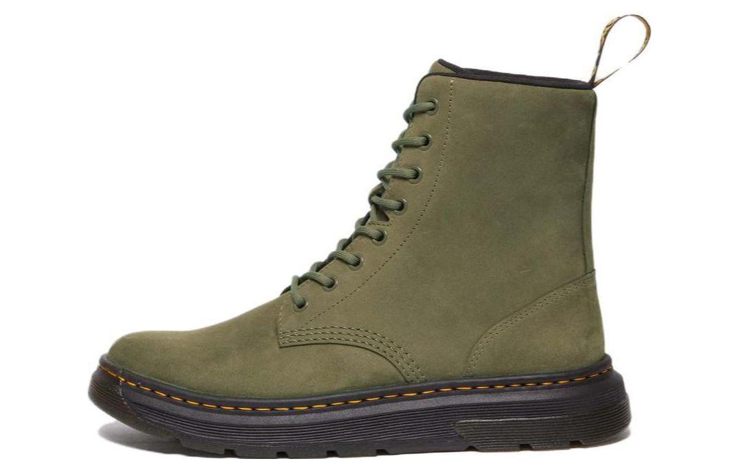 Dr. Martens Leather Round-Toe Lace-Up Ankle Boot 'Green'