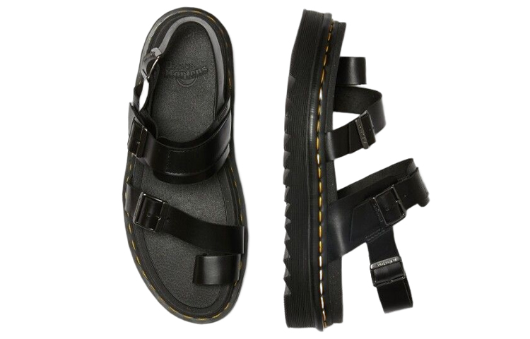 Dr. Martens Leather Sandal 'Fashion Buckle Black' 圖 3