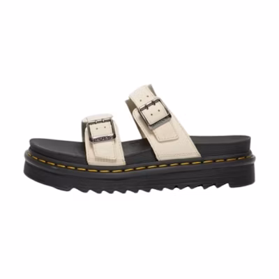 Dr. Martens Leather Sandal 'White' 'Fashion Buckle Chunky Sole'