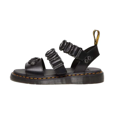 Dr. Martens Leather Sandal with Metal Buckle 'Black Unisex'
