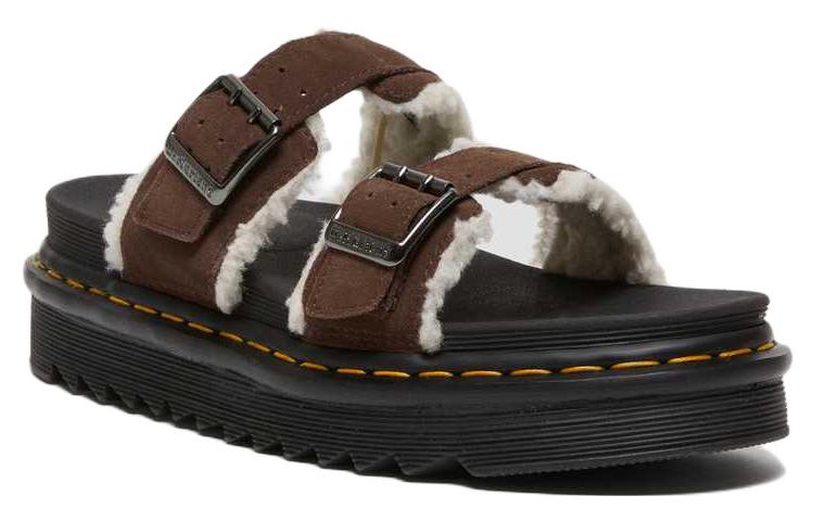 Dr. Martens Myles 'Deep Brown Suede Buckle Platform Sandals' 圖 2