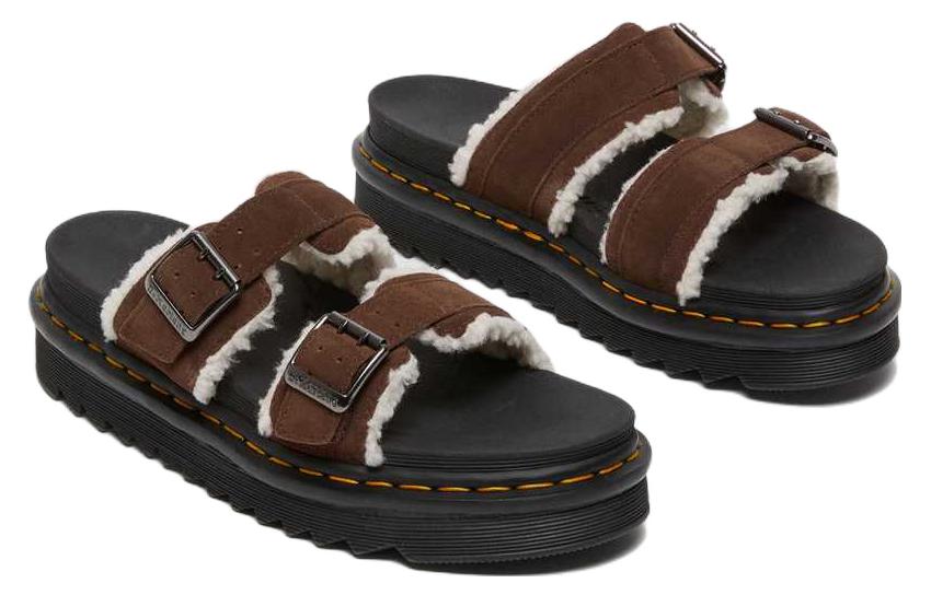 Dr. Martens Myles 'Deep Brown Suede Buckle Platform Sandals' 圖 3