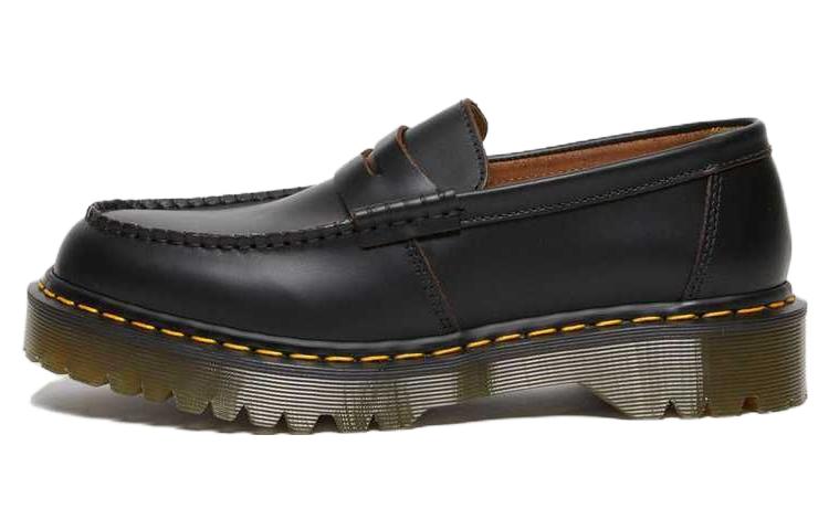 Dr. Martens Penton Bex Yellow Stitch Quilon Leather Loafers 'Black' 27826001