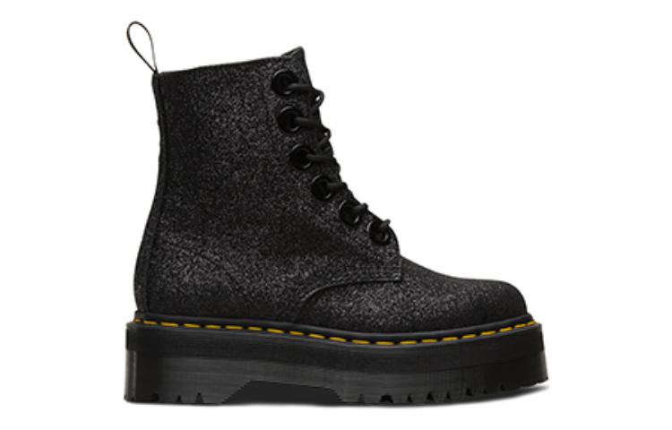 Dr. Martens PU 'Black Thick-Sole Lace-Up Round Toe Ankle Boot' 圖 2