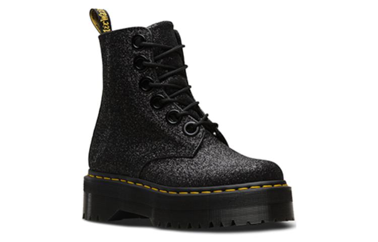 Dr. Martens PU 'Black Thick-Sole Lace-Up Round Toe Ankle Boot' 圖 5
