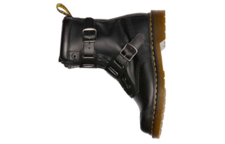 Shop Dr. Martens Quynn Boots Kulit Hitam Tali Gesper 25601001