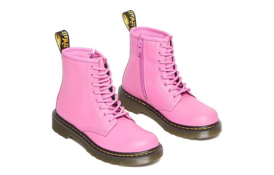 Dr. Martens Round Toe Chunky Heel Ankle Boot 'Pink' 圖 3