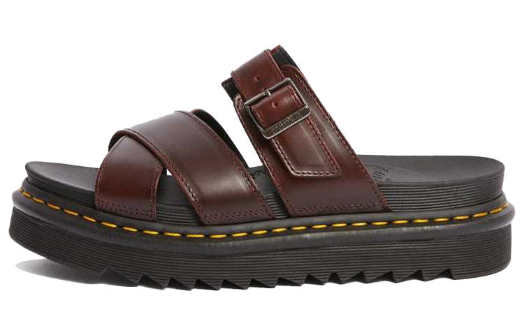 Buy 닥터마틴 라이커 브라운 플랫폼 슬라이드 24515211