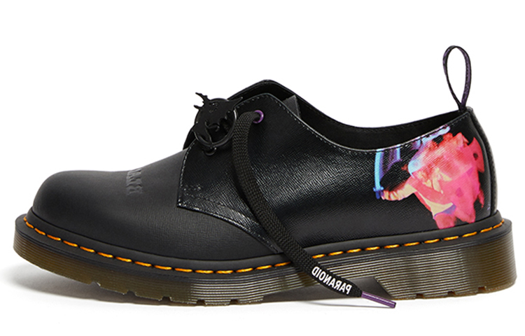Dr. Martens Sabbath x Crossover 1461 Retro Leather Printing Martin boots Black Unisex 'Black' 26316001
