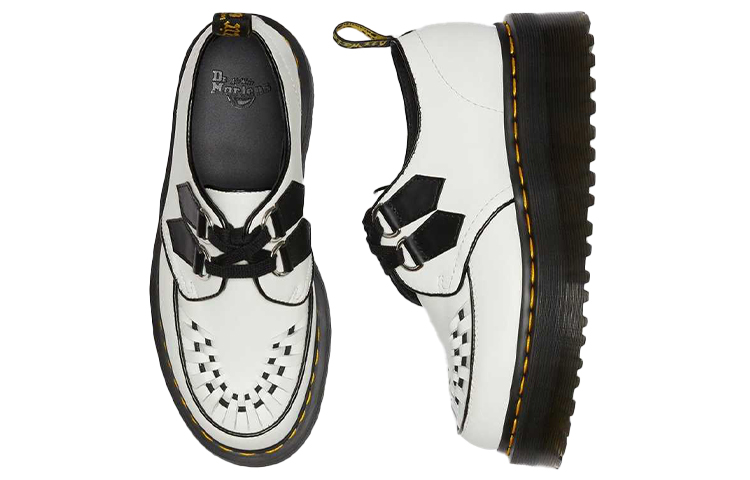 Lookbook 馬汀博士Dr.Martens Sidney 皮革 時尚休閒 厚底鞋 男女同款 白色