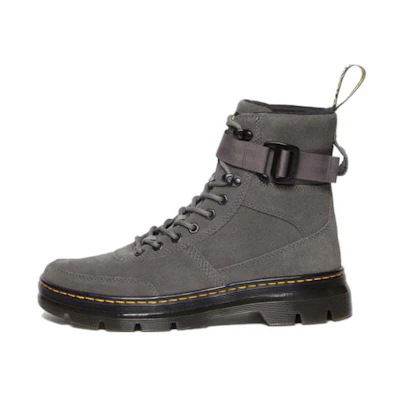 Dr. Martens Smooth Round Toe Lace-Up Flat Short Boots 'Grey'