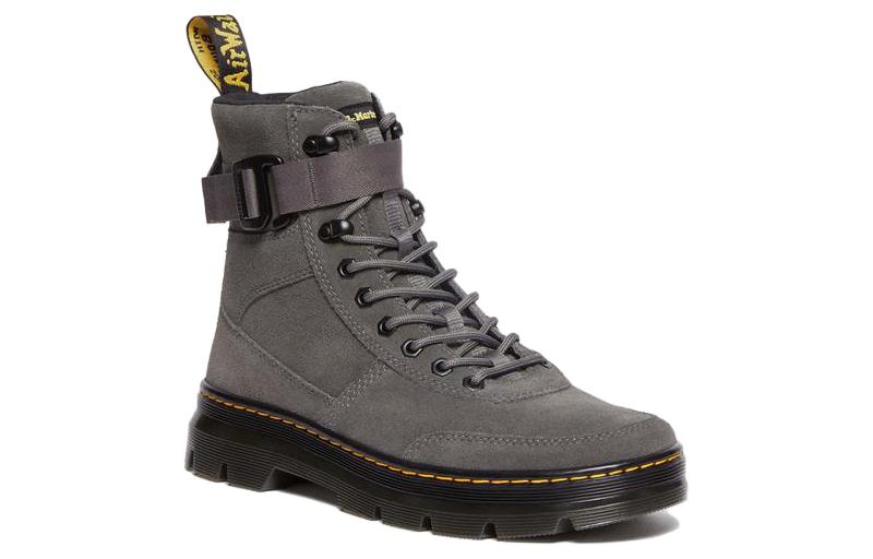 Dr. Martens Smooth Round Toe Lace-Up Flat Short Boots 'Grey' 圖 2