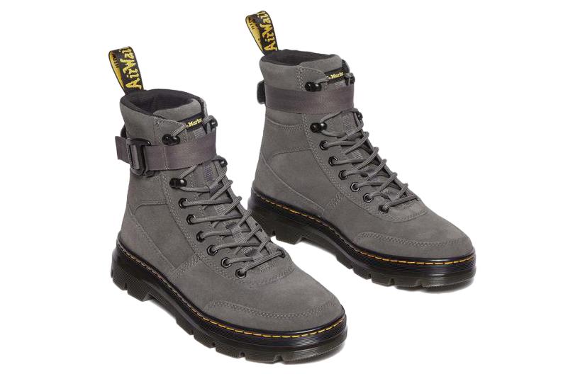 Dr. Martens Smooth Round Toe Lace-Up Flat Short Boots 'Grey' 圖 3