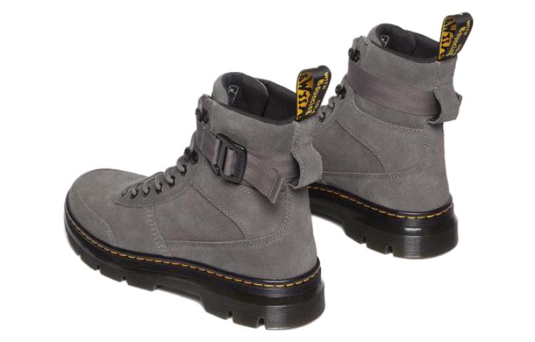 Dr. Martens Smooth Round Toe Lace-Up Flat Short Boots 'Grey' 圖 4