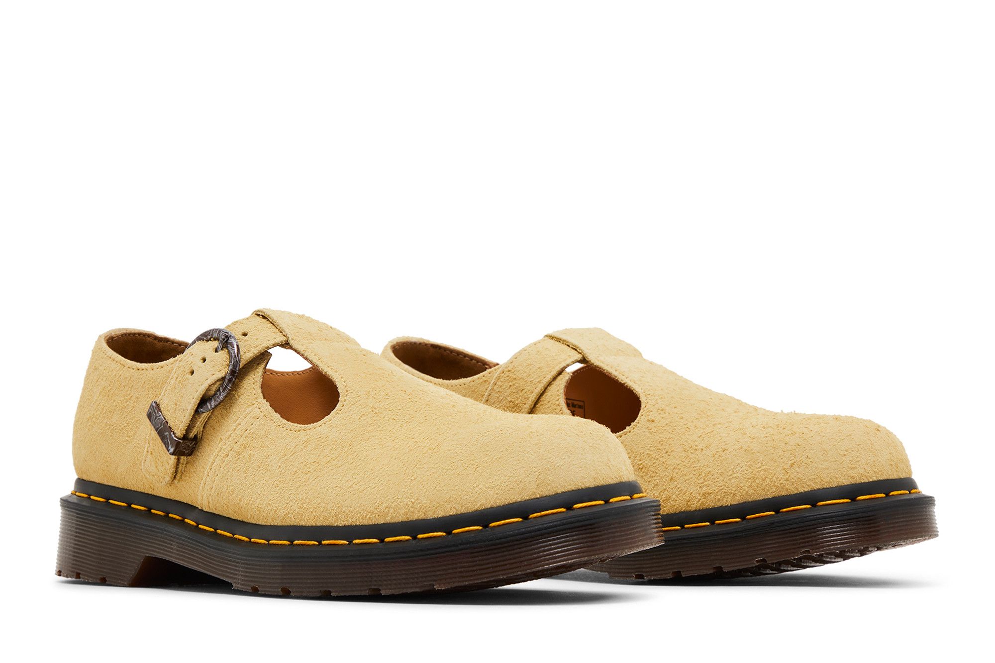 Cheap Dr. Martens 马丁博士 T字带玛丽珍鞋「雾黄色」 31518761