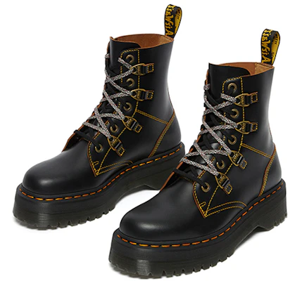 Dr.Martens馬汀博士 Collier 牛皮革 厚底9孔 短中筒 馬丁靴 男女同款 炭黑 Lookbook Dr.Martens馬汀博士 Collier 牛皮革 厚底9孔 短中筒 馬丁靴 男女同款 炭黑