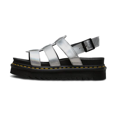 Dr. Martens Yelena 'Silver Buckle Fashion Sandal'