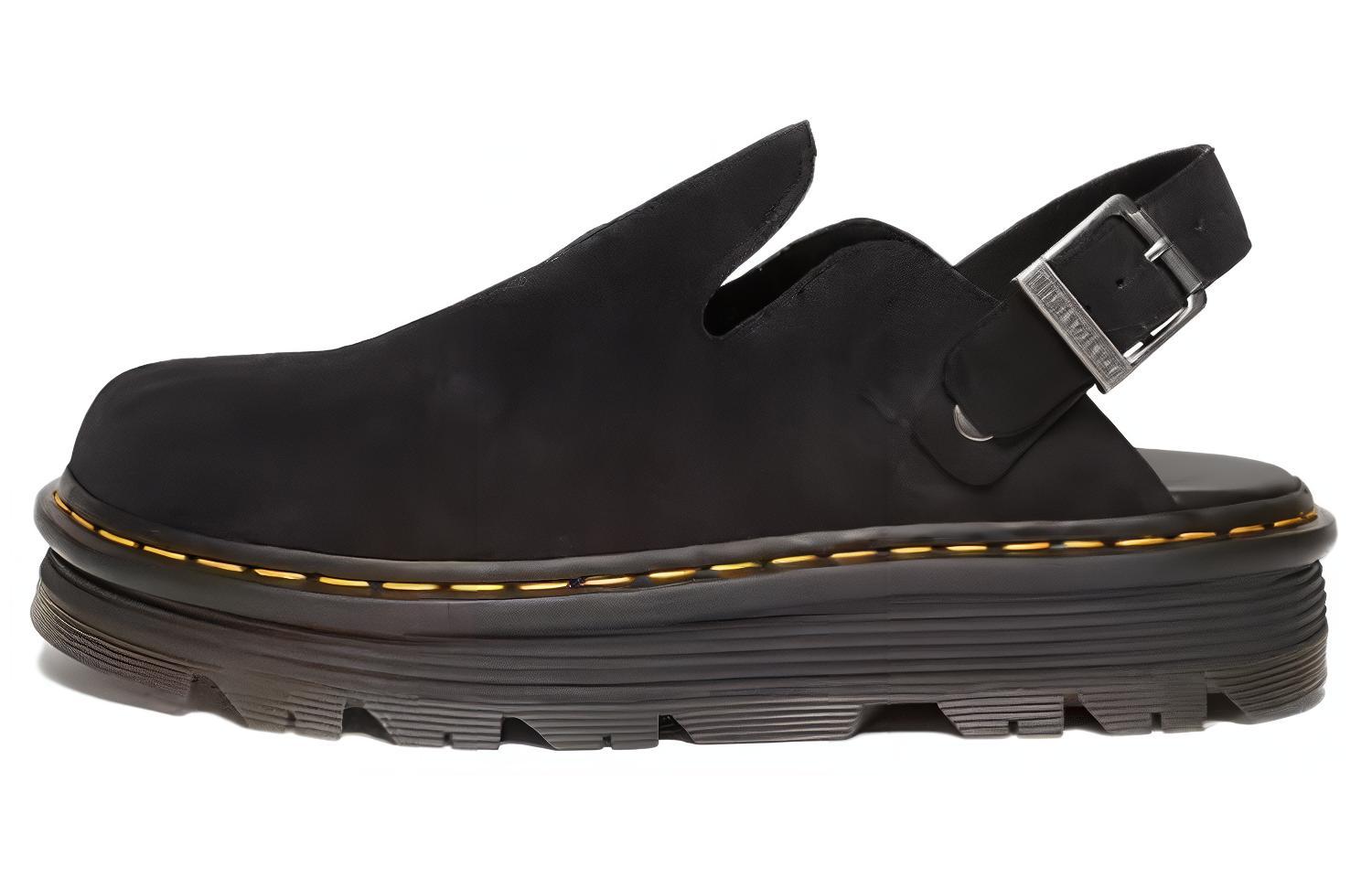 Dr. Martens Zebzag Suede Slingback Platform Mule 'Black' 31657001