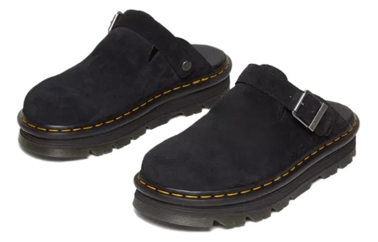 Lookbook Dr. Martens Zebzag 麂皮後帶厚底穆勒鞋「黑色」 31657001