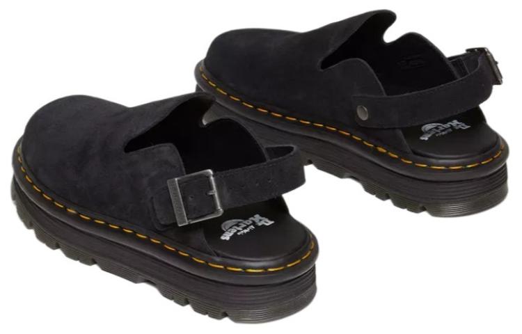 Shop Dr. Martens Zebzag 麂皮後帶厚底穆勒鞋「黑色」 31657001