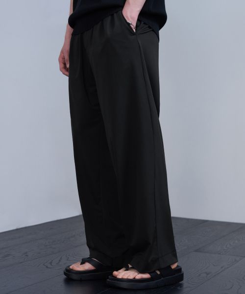 Order DRAW FIT [Fashion Planet X Draw Fit] Cooling Relaxed Wide Banding Pants [BLACK] DFPT4206BK