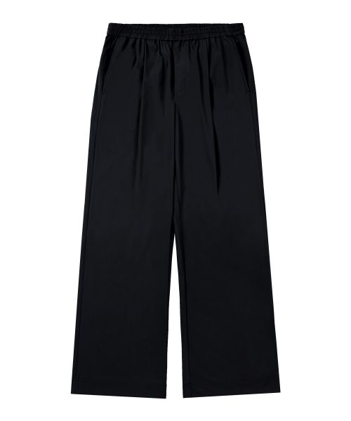 Purchase DRAW FIT [Fashion Planet X Draw Fit] Cooling Relaxed Wide Banding Pants [BLACK] DFPT4206BK