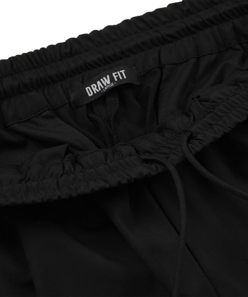 Sizing DRAW FIT [Fashion Planet X Draw Fit] Cooling Relaxed Wide Banding Pants [BLACK] DFPT4206BK