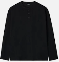 Shop Draw Fit 棉质华夫格亨利领T恤(黑色) DFTS4306BK