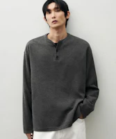 Order Draw Fit 棉质华夫格亨利领T恤(炭灰色) DFTS4306CC