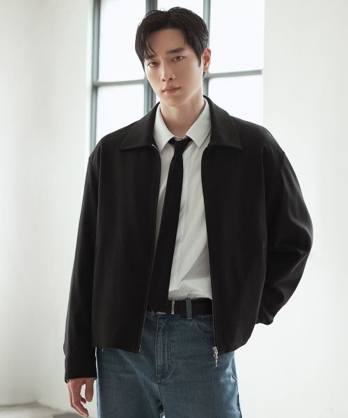 Draw Fit Dove Wool Blouson Jacket [Black] DFJK5392BK