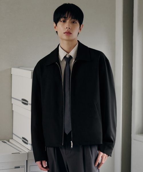 Order Draw Fit Dove Wool Blouson Jacket [Black] DFJK5392BK