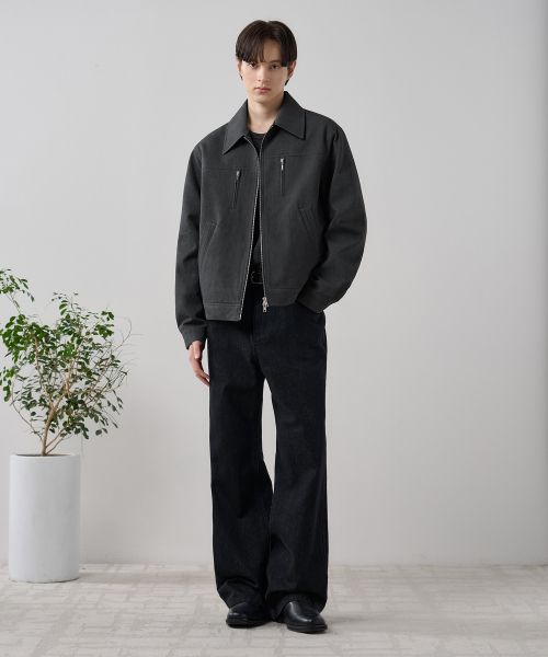 Lookbook Draw Fit Faded Dye Cotton Blouson Jacket [Charcoal] DFJK5107CC