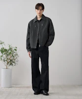 Lookbook DRAW FIT 做旧染色棉质短款夹克(炭灰色) DFJK5107CC