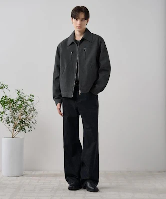DRAW FIT 做旧染色棉质短款夹克(炭灰色) DFJK5107CC Lookbook DRAW FIT 做旧染色棉质短款夹克(炭灰色) DFJK5107CC