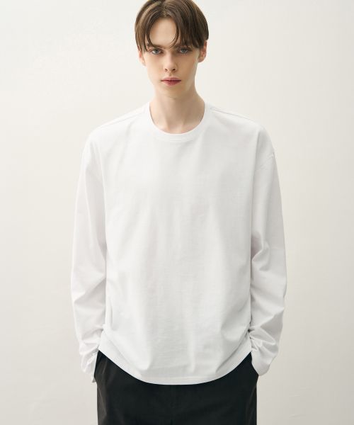 Draw Fit Hale Cotton Cropped Long Sleeve T-Shirt [White] DFTS5304WH