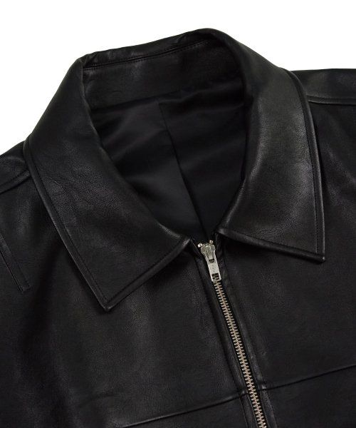 Details for Draw Fit Incision Leather Blouson Jacket [Black] DFJK4110BK