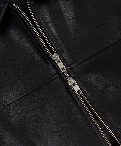 Sizing Draw Fit Incision Leather Blouson Jacket [Black] DFJK4110BK