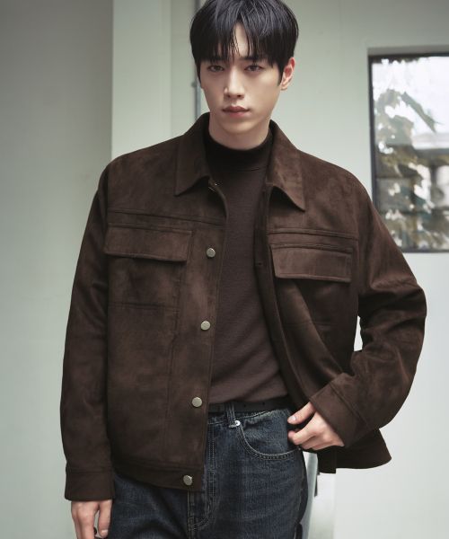 Draw Fit Layer Minimal Suede Jacket [Brown] DFJK5305BR
