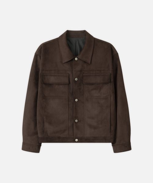 Purchase Draw Fit Layer Minimal Suede Jacket [Brown] DFJK5305BR