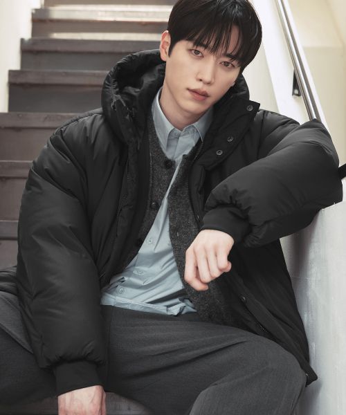 Draw Fit Minimal Huron Hooded Down Jacket [BLACK] DFJK4490BK