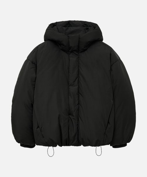 Sizing Draw Fit Minimal Huron Hooded Down Jacket [BLACK] DFJK4490BK