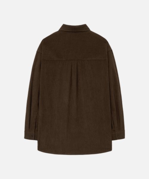 Purchase Draw Fit Oversized Corduroy Alex Shirt [BROWN] DFSH4303BR