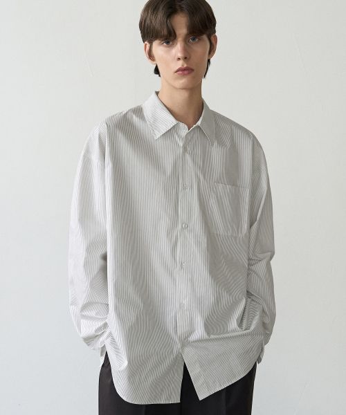 Draw Fit Tidy Minimal Striped Shirt [WHITE] DFSH4304WH