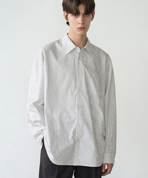 Order Draw Fit Tidy Minimal Striped Shirt [WHITE] DFSH4304WH