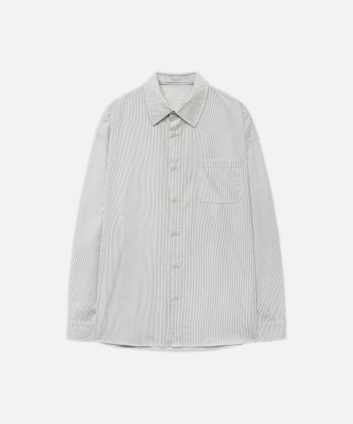 Shop Draw Fit Tidy Minimal Striped Shirt [WHITE] DFSH4304WH