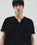 Shop Camiseta Negra DRAW FIT Waffle con Cuello Henley y Manga Corta. DFTS5211BK